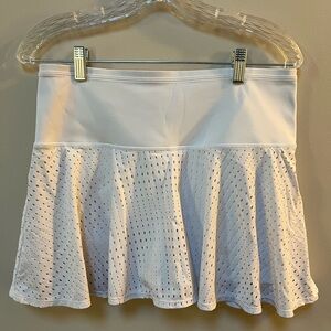 Athleta A Game Skort Shorts Mesh Skirt-14”-White-M- See photos